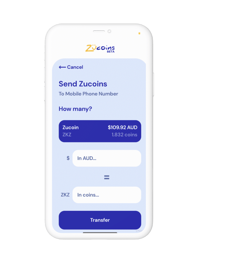zucoin cryptocurrency wallet app screenshot